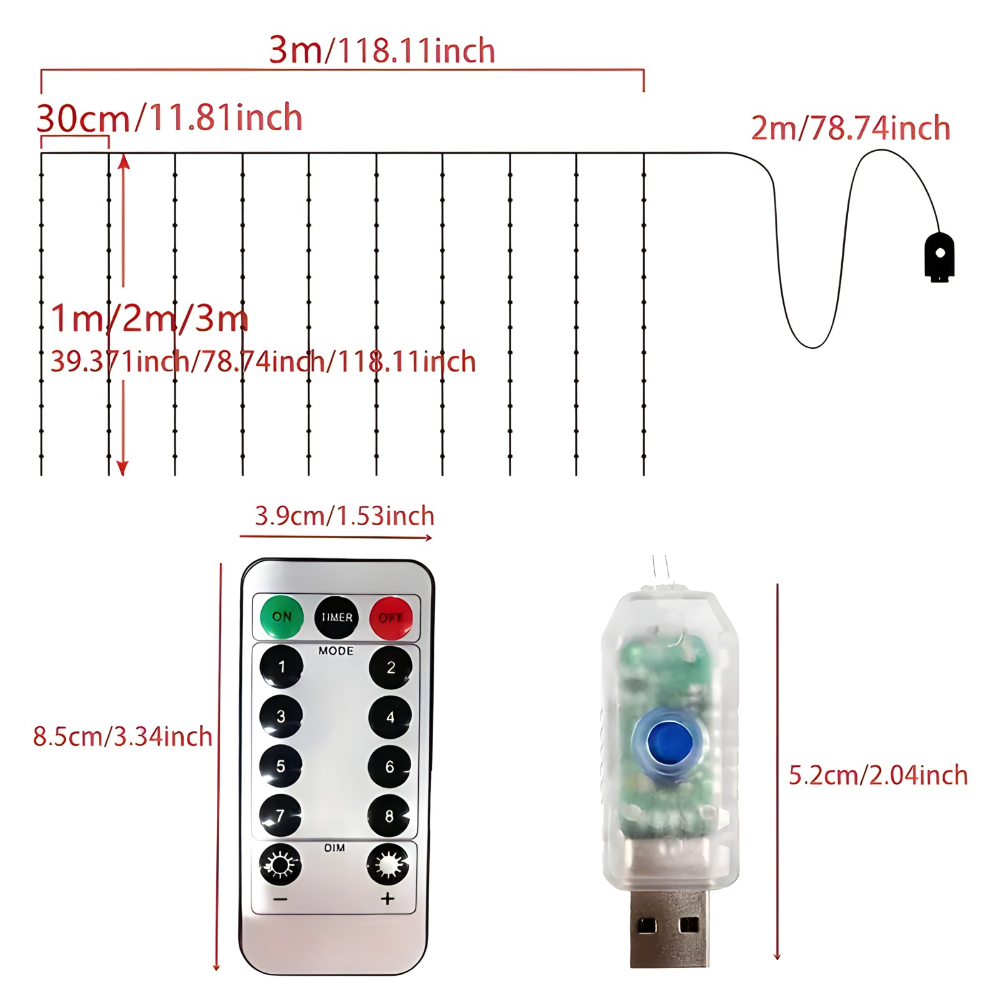 LED zavjesa - svjetlosne lampice za dekoraciju, mreza svjetiljki - MNE Shop ME