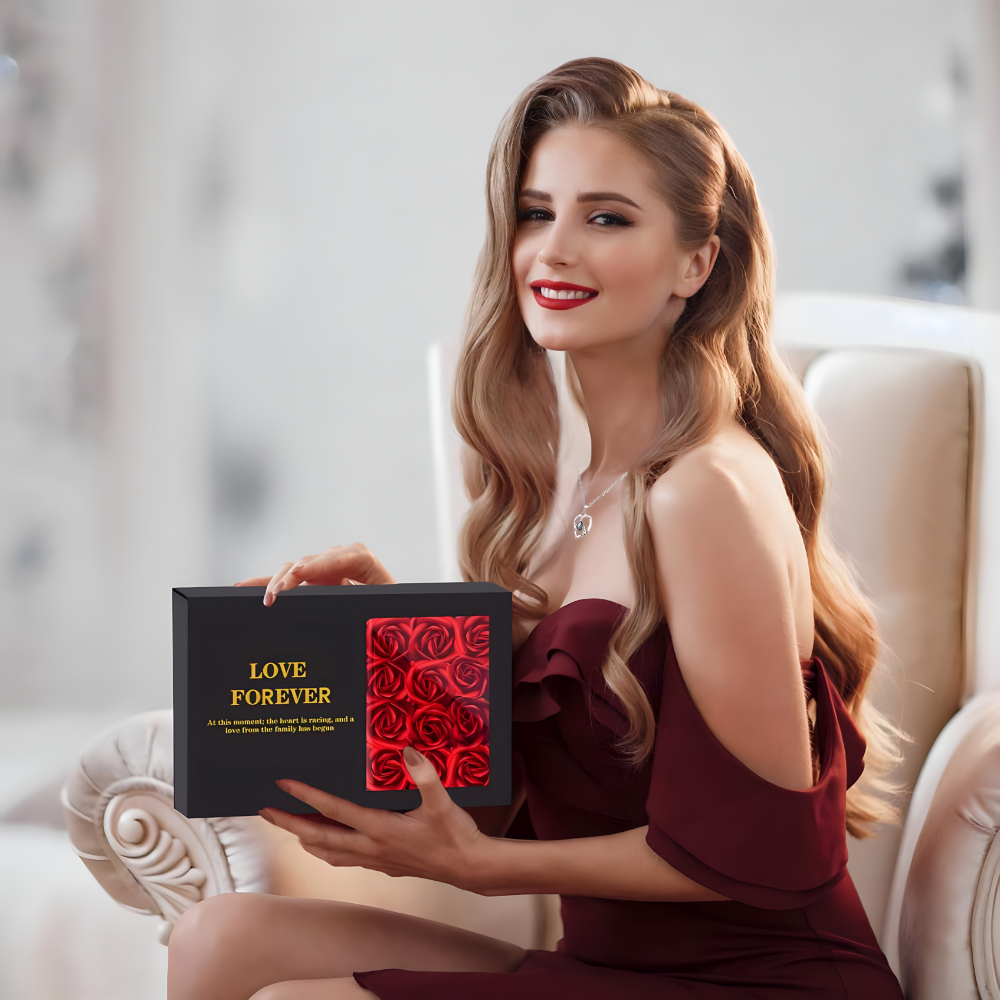 Poklon set - Elegantna poklon kutija sa ruzama - MNE Shop ME